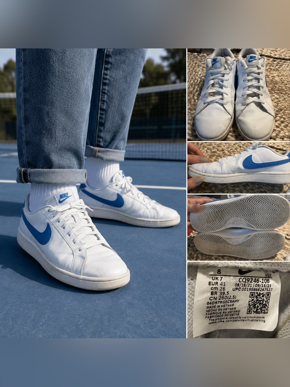 Nike Court Royale 2 Low White Photo Blue Men’s 8 Women’s 9.5 Sneakers